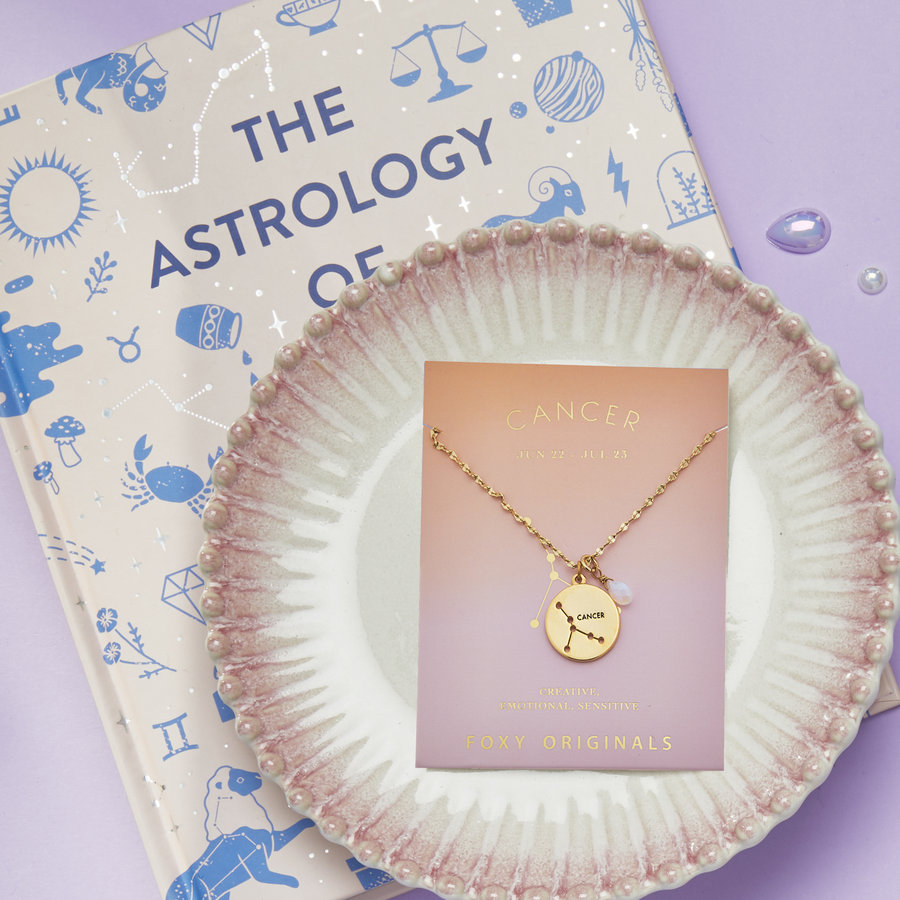 Cancer Stargazer Necklace in Gold