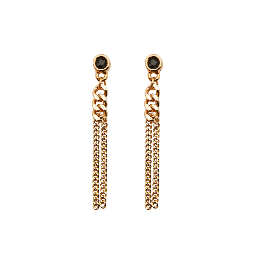 Clara Earrings in Black/Gold