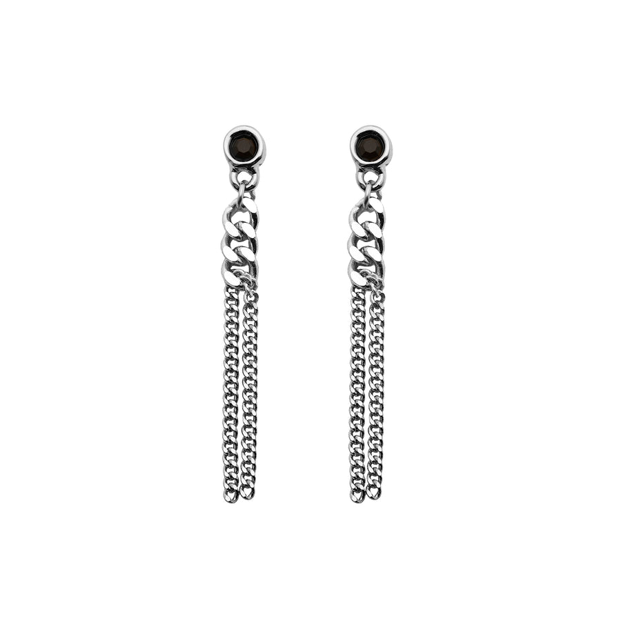 Clara Earrings in Black/Silver