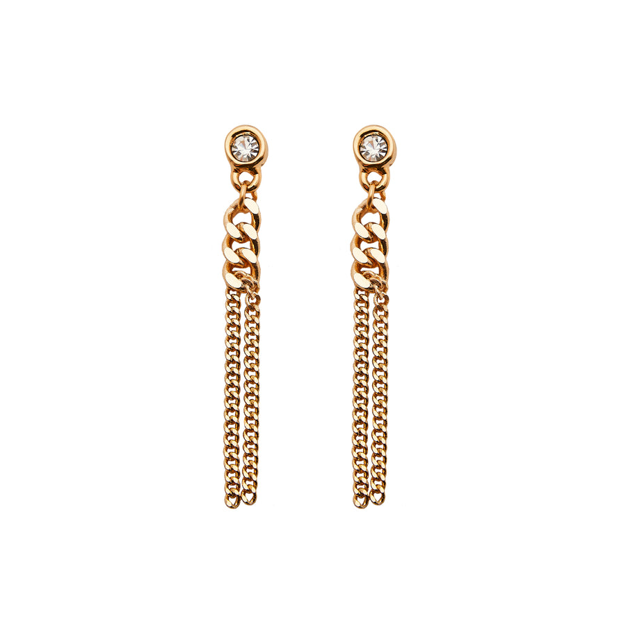 Clara Earrings in Crystal/Gold