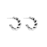 Croissant Earrings in Silver
