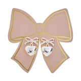 Bow Drop Earrings in Silver