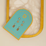 Monogram Earring Set D in Gold