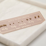 Days of the Week Earring Set in Gold
