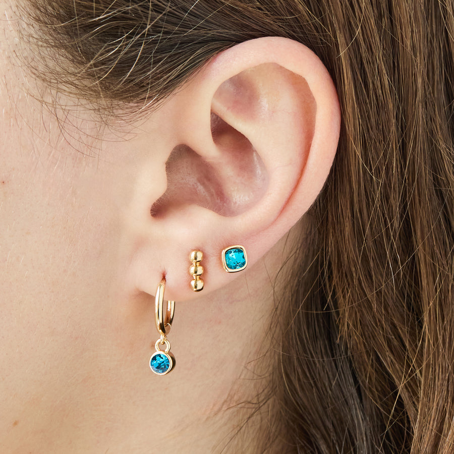 December Birthstone Earrings in Gold