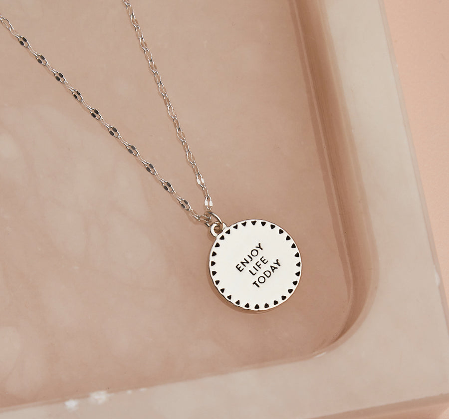 Enjoy Life Necklace in Silver
