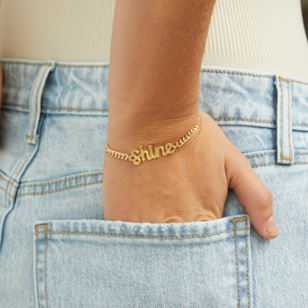 Find Your Shine Bracelet in Gold