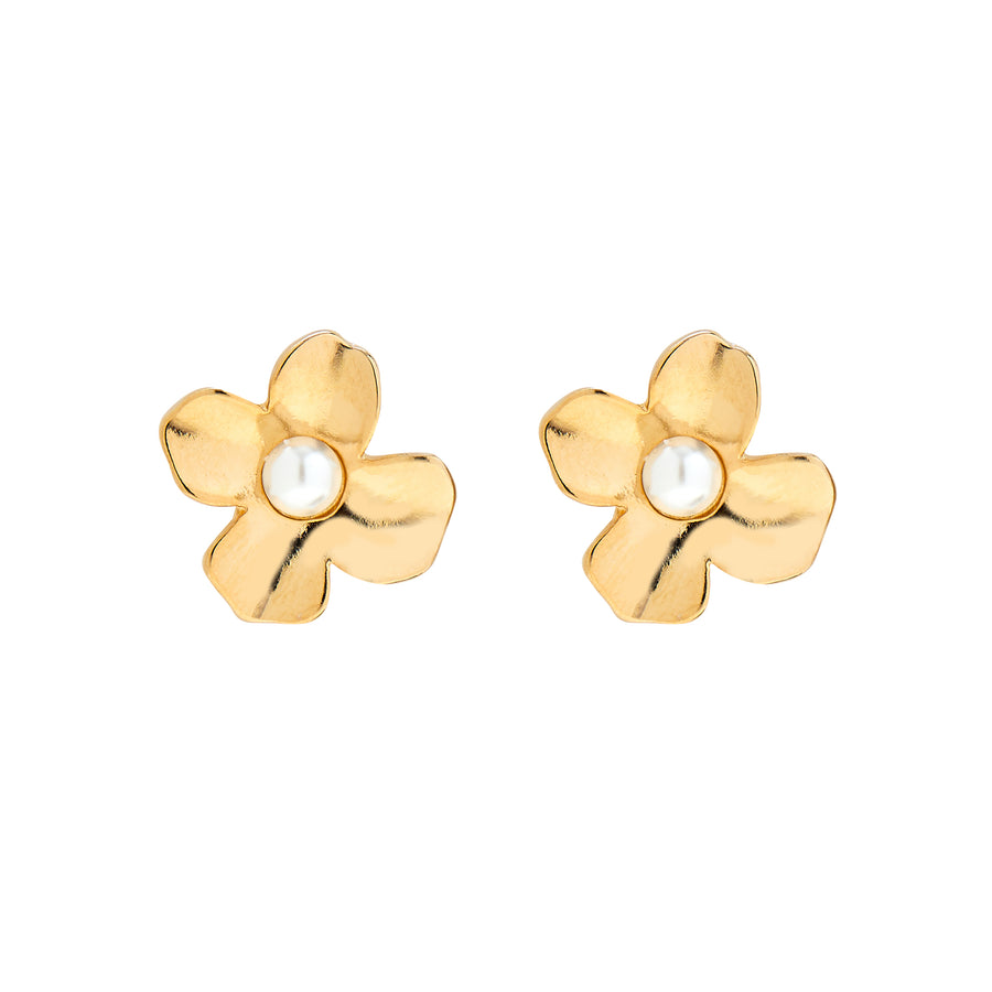 Flower Earring Set in Gold