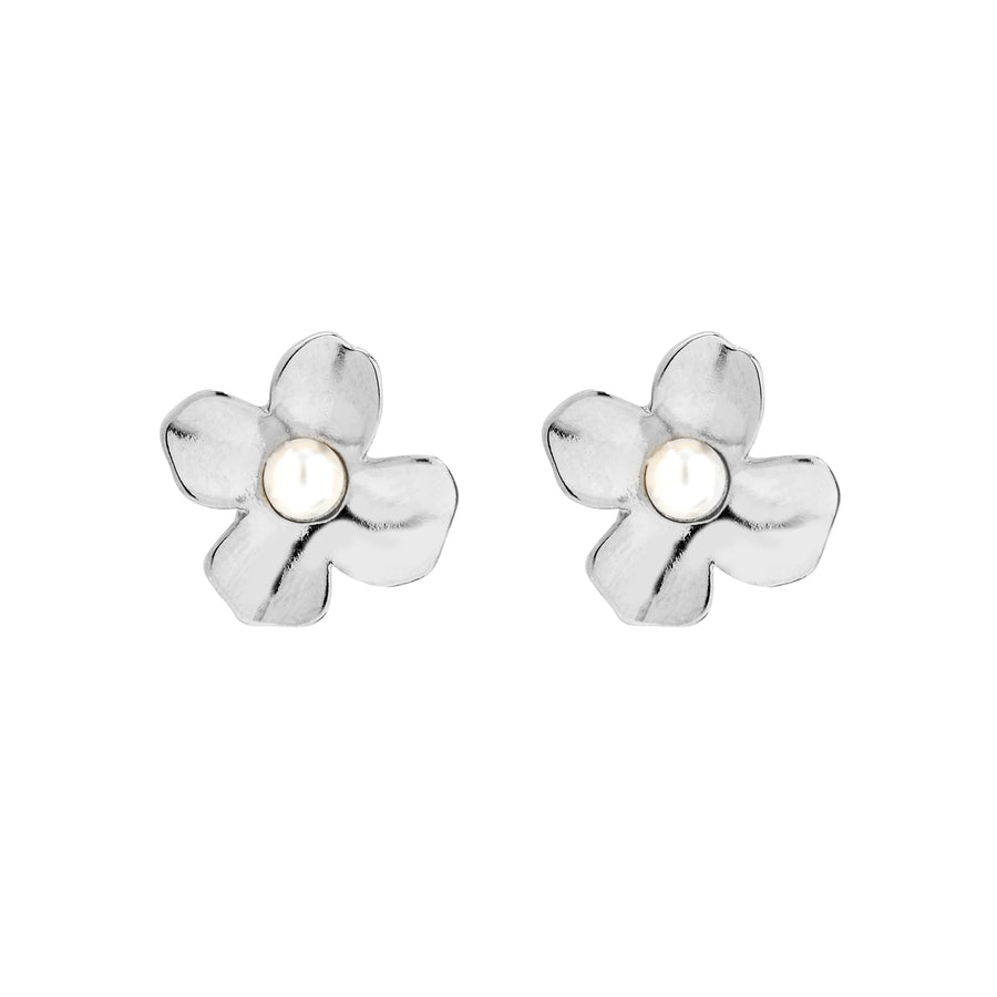 Flower Earring Set in Silver