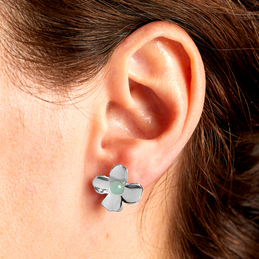 Flower Earring Set in Silver