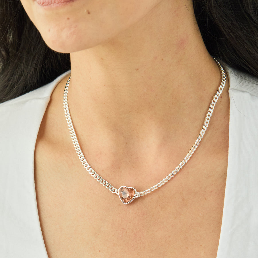 Freya Necklace in Rose/Silver