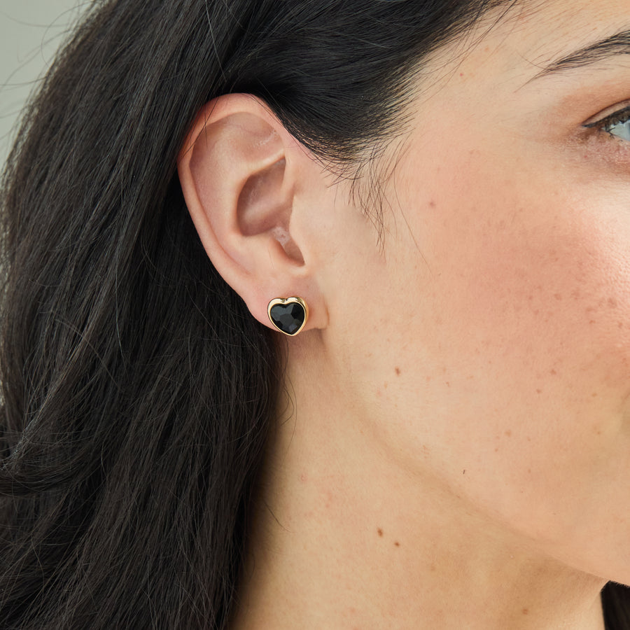 Freya Earrings in Black/Gold