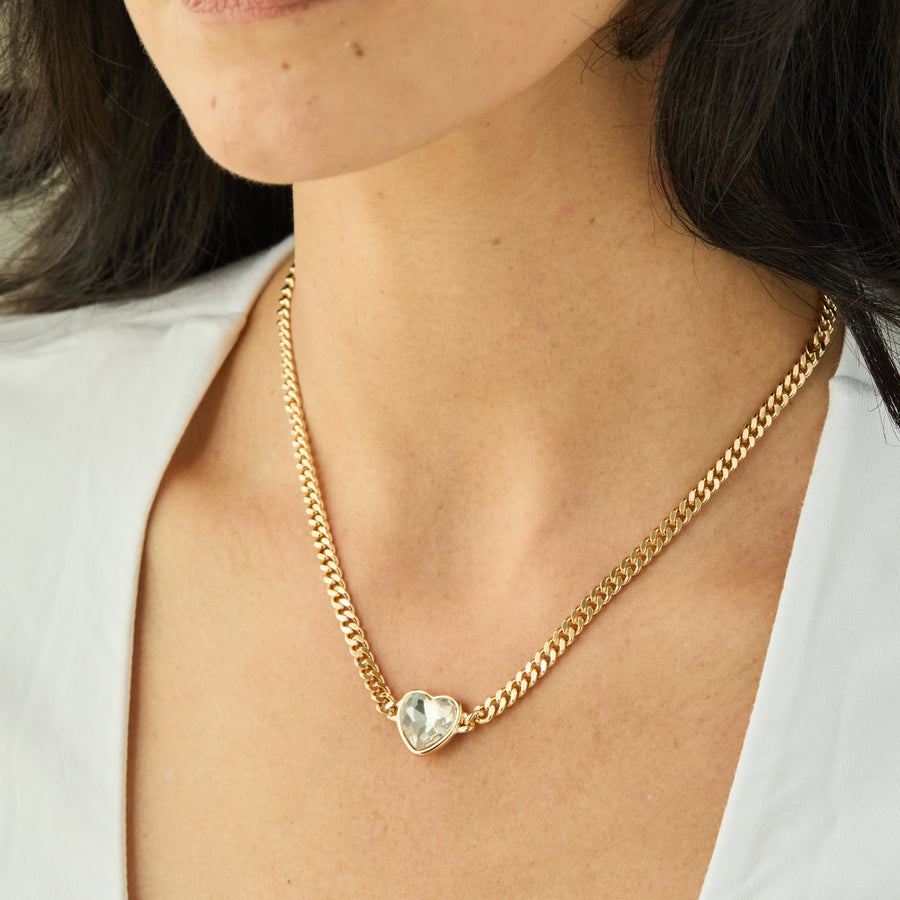 Freya Necklace in Crystal/Gold