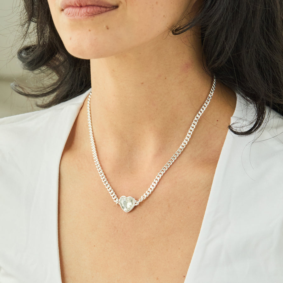 Freya Necklace in Crystal/Silver