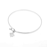 Maple Leaf Bangle in Silver