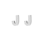 Monogram Earring Set J in Silver