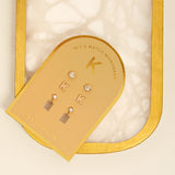 Monogram Earring Set K in Gold