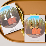 Maple Leaf Hoop Earrings in Gold