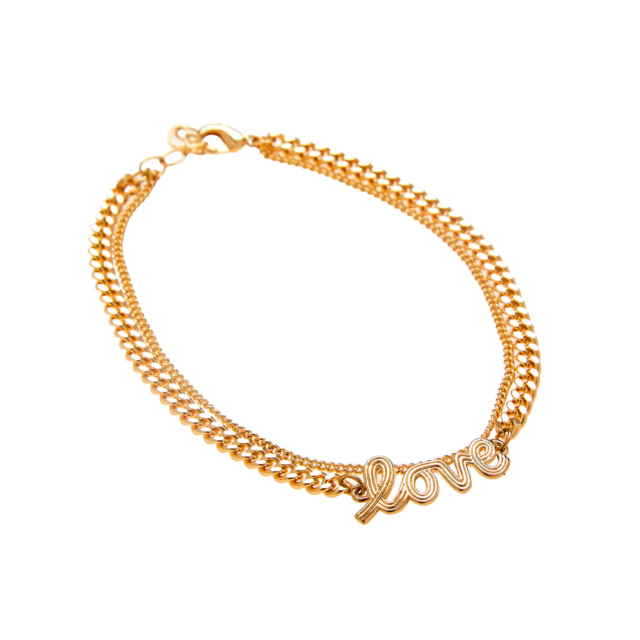 Find Your Love Anklet in Gold