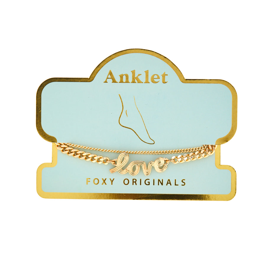 Find Your Love Anklet in Gold