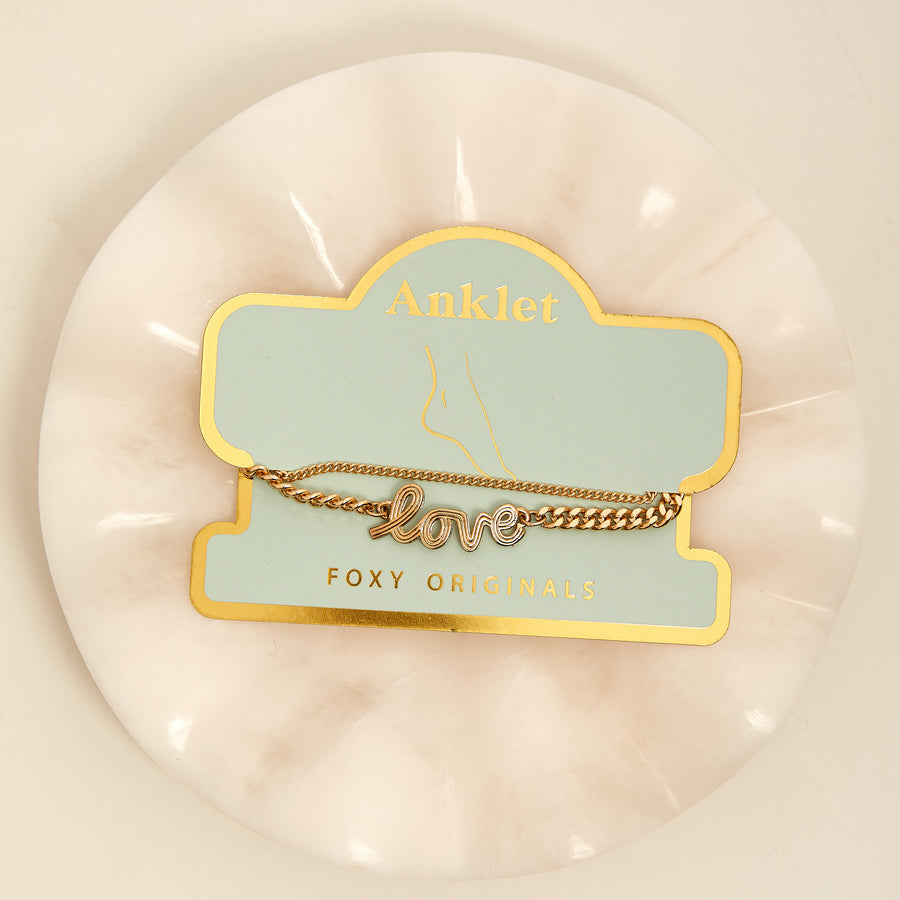 Find Your Love Anklet in Gold