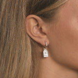 Luna Huggie Hoop Earrings in Silver