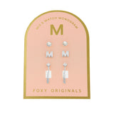 Monogram Earring Set M in Silver
