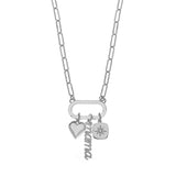 Mama Charm Necklace in Silver