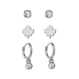 Maple Leaf Mix & Match Earrings in Silver