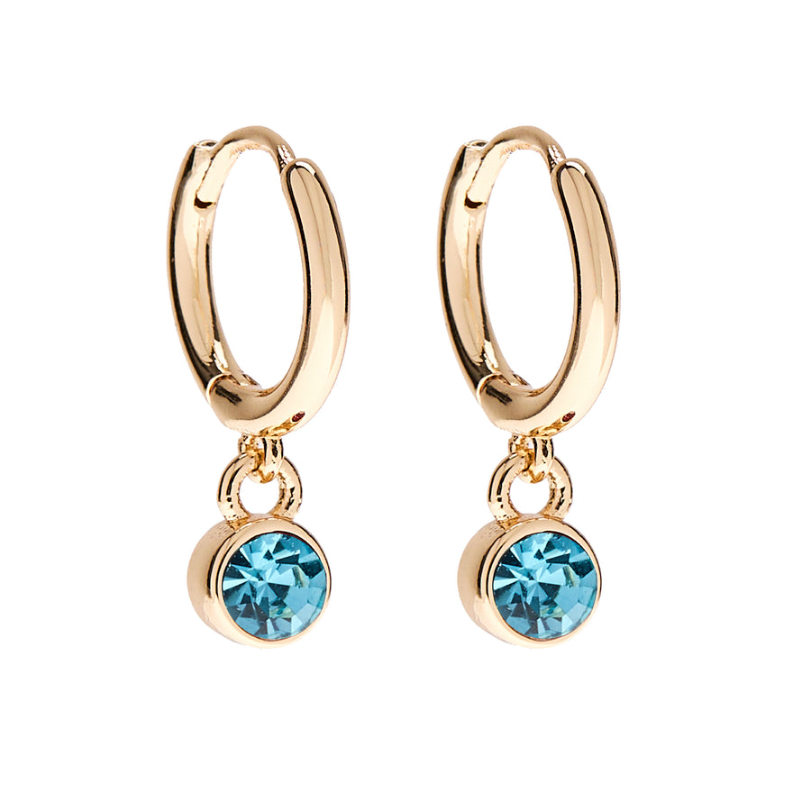 March Birthstone Earrings in Gold