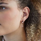 Puffy Flower Earrings in Rose Gold