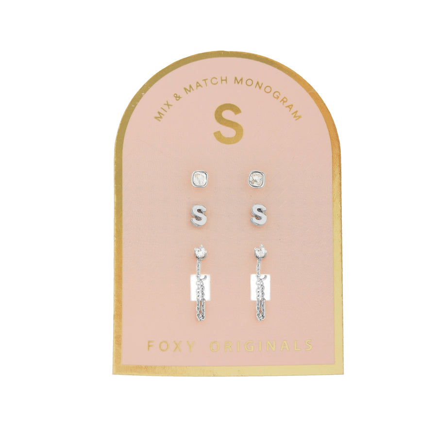 Monogram Earring Set S in Silver