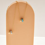 Ada Charm Necklace in Blue/Gold