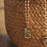 Sky and Moon Necklace in Gold