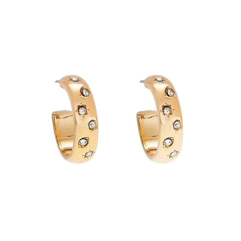 Starry Hoop Earrings in Gold