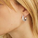 Starry Hoop Earrings in Silver