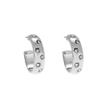 Starry Hoop Earrings in Silver