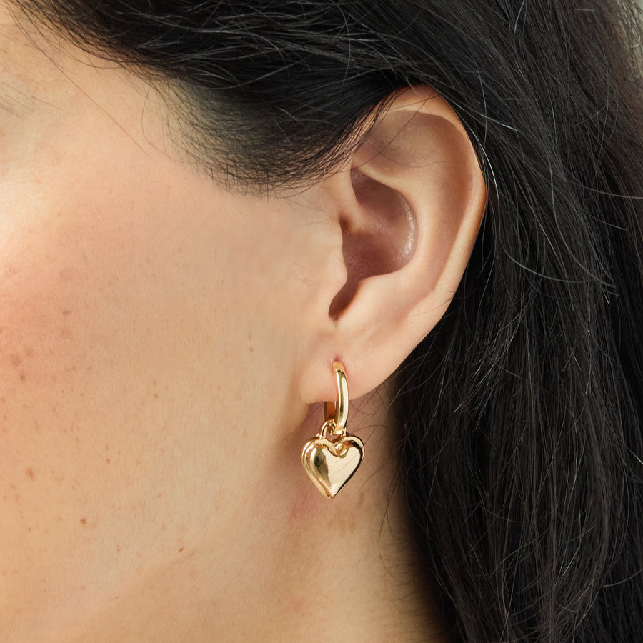 Sweetheart Earrings in Gold