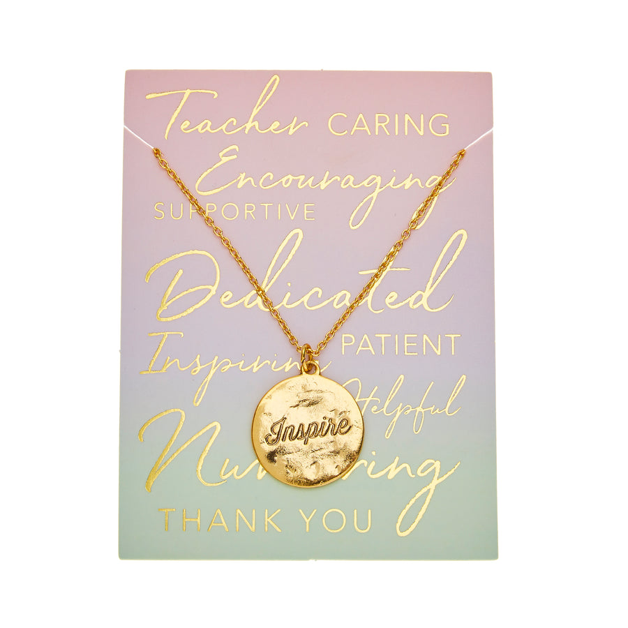 Teachers Inspire Necklace in Gold