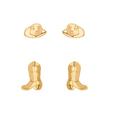 Western Stud Earrings in Gold