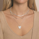 Layered Necklace "All You Need is Love" in Silver