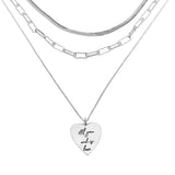 Layered Necklace "All You Need is Love" in Silver