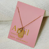 April Birthstone Necklace in Gold