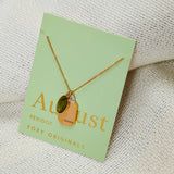 August Birthstone Necklace in Gold