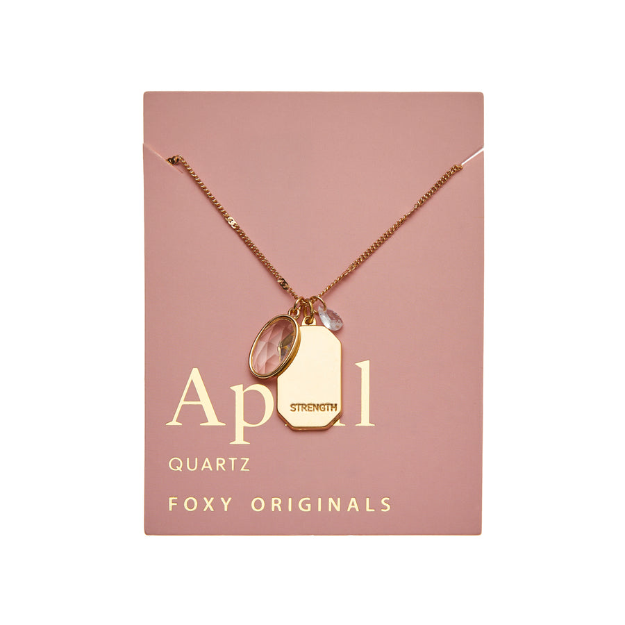 April Birthstone Necklace in Gold