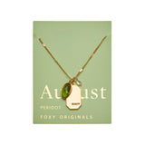 August Birthstone Necklace in Gold