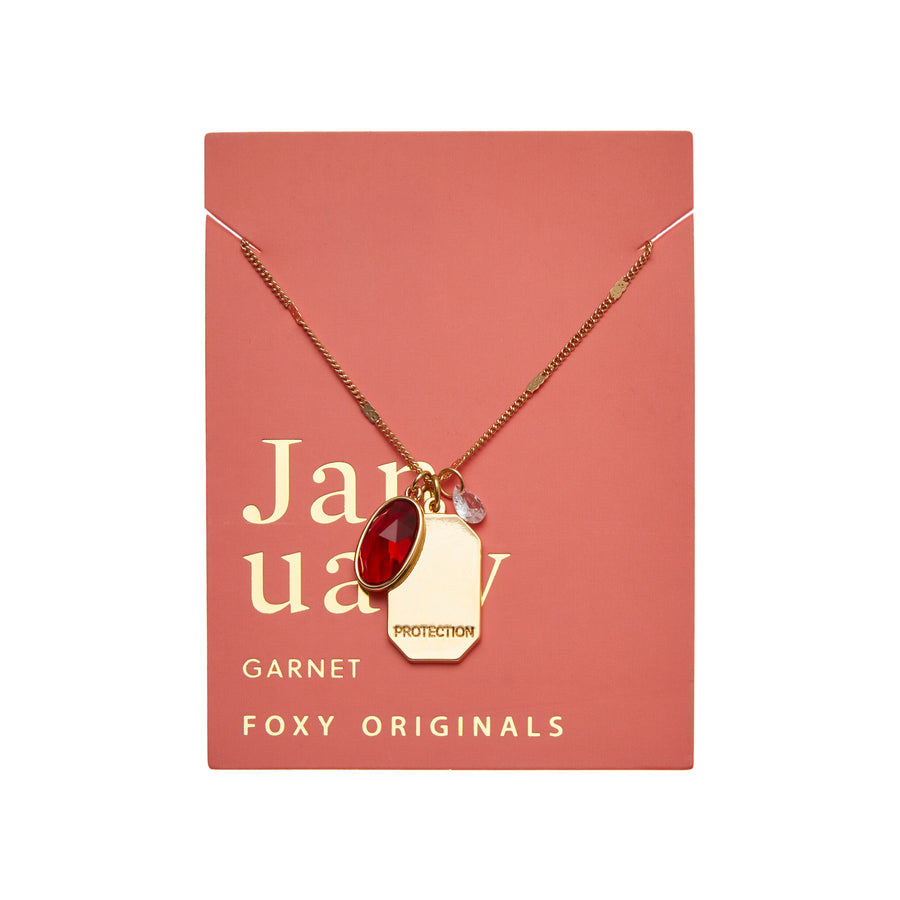 January Birthstone Necklace in Gold – Foxy Originals