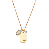 June Birthstone Necklace in Gold