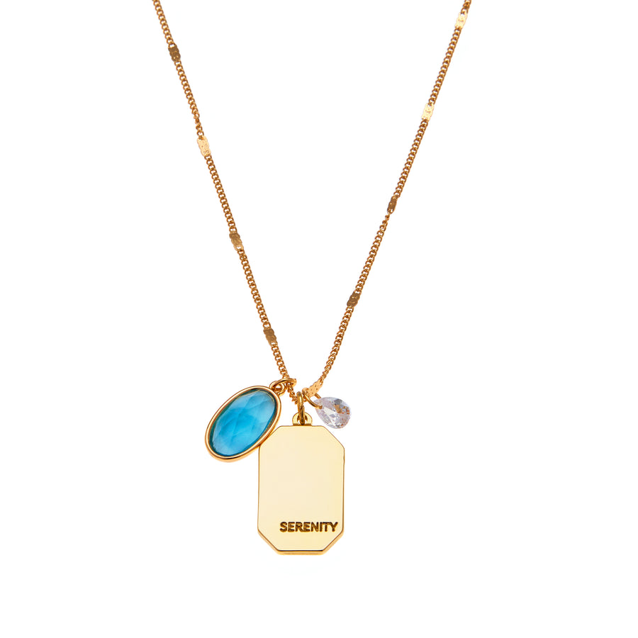 March Birthstone Necklace in Gold