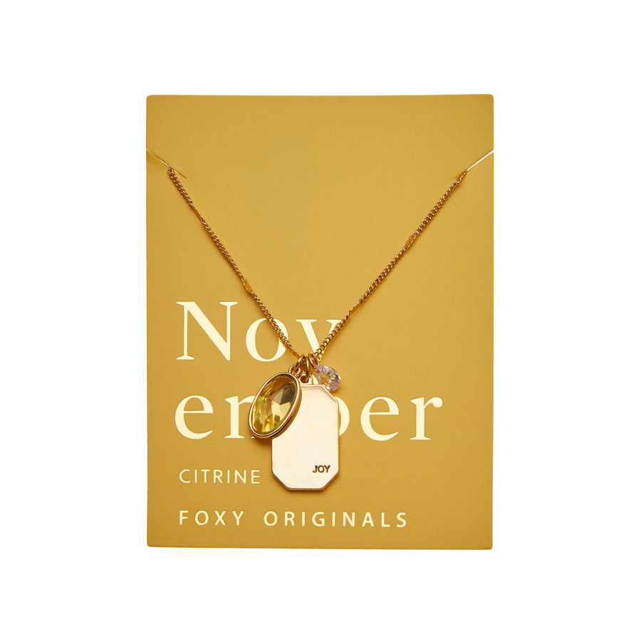 November Birthstone Necklace in Gold